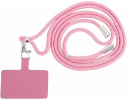 Smartphonica Telefoonkoord universeel - verstelbaar afneembaar koord voor mobiele telefoon - roze