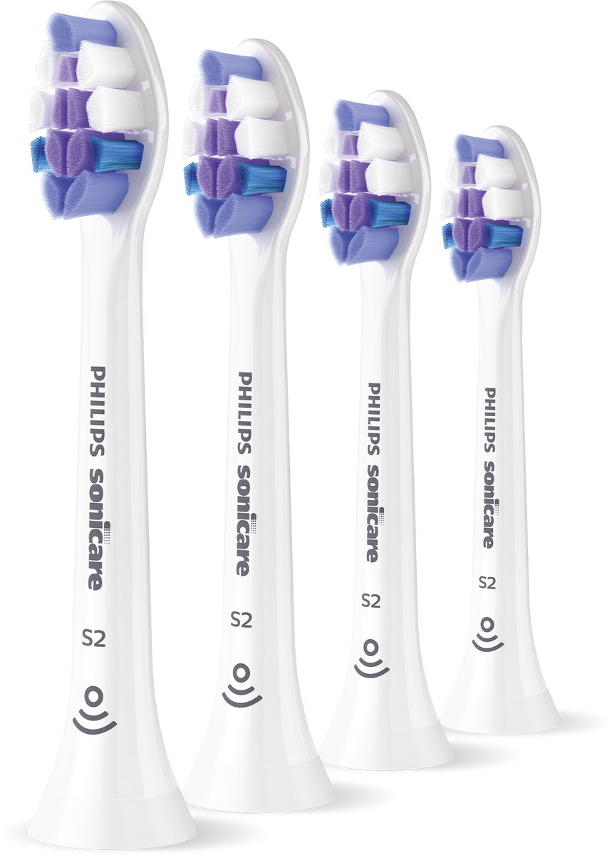 Philips Sonicare Optimal Sensitive S2 – Opzetborstels voor Elektrische Tandenborstel – Wit – Verpakking van 4 - Gevoelige tanden - HX6054/87 thumbnail 2