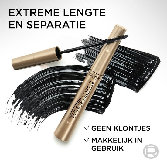 L’Oréal Paris Telescopic Mascara - Lengte mascara voor zichtbaar langere wimpers - Volume zonder klontjes - Zwart - 8ml