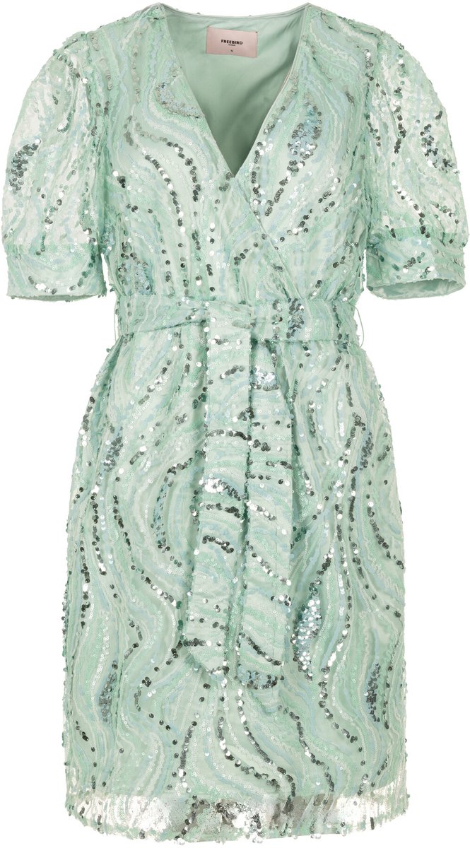 Freebird Dieke Ss Dames - Jurk - Mint - Maat S