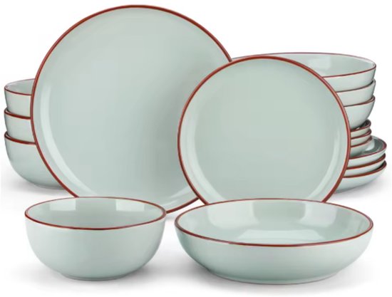 Tida Serviesset - 32 delig - 8 persoons - Jade - Dinerborden - Bordenset - Diepe borden - Ontbijtborden - Servies - Keukenservies