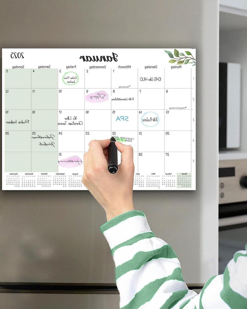 Acryl Magnetische Droog Uitwisbare Bordkalender voor Koelkast - 16