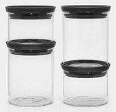 Bocaux de conservation Brabantia - Empilables - 2x 0,3 l et 2x 0,6 l - Gris Foncé