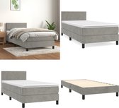 vidaXL Boxspring avec matelas Velours Gris clair 90x200 cm - Boxspring - Sommiers - Lit - Meubles de couchage