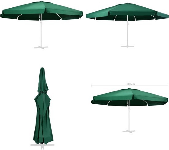 Vervangend doek voor Sun 3 zweefparasol 3 x 3m - Zwart Vervangend doek voor Sun 3 zweefparasol 3 x 3m - Zwart