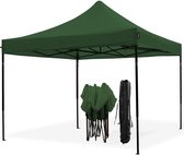 Bol.com LifeGoods Partytent - Opvouwbaar - 3x3 m - Easy Up - Paviljoen - Waterdicht - Draagtas met Wieltjes - Donkergroen aanbieding