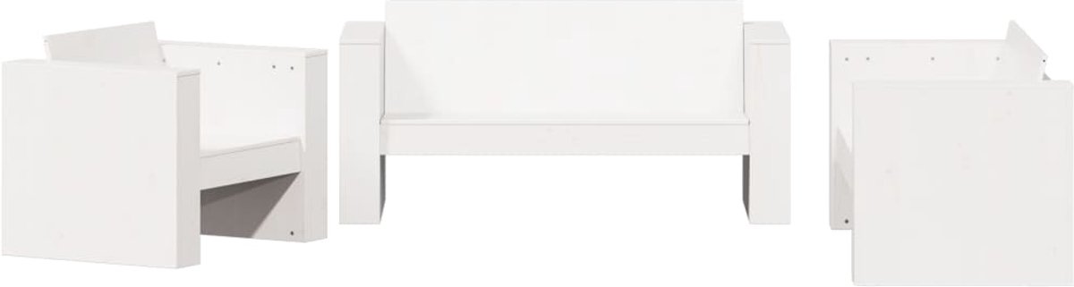 Tuinbank en bijzettafel van massief wit grenenhout - 2-delige loungeset.