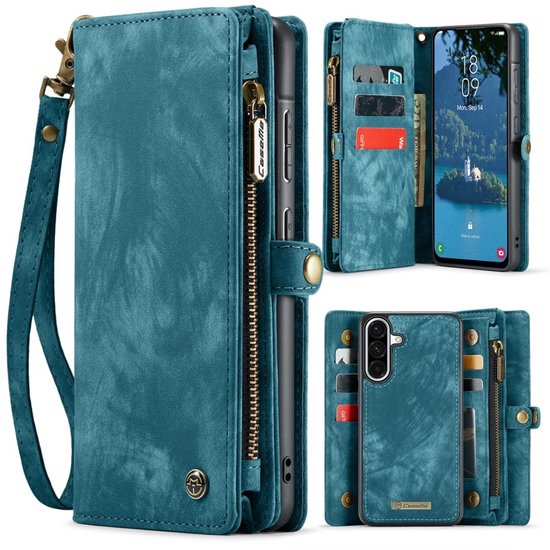 CaseMe Hoesje - Geschikt voor Samsung Galaxy A56 Hoesje - CaseMe 008 2-in-1 Book Case & Back Cover met Portemonnee - Blauw