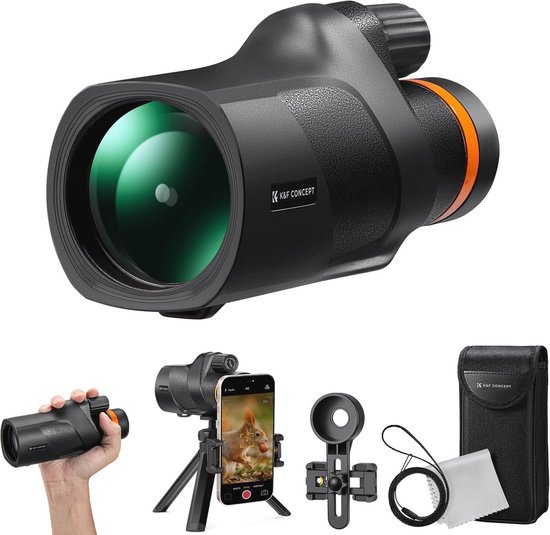 Télescope monoculaire HD 12x50 pour téléphones portables - Idéal pour l'observation des Vogels , la Chasse, la Marche et les concerts