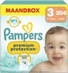 Pampers Premium Protection - Taille 3 (6kg - 10kg) - 204 Couches - Boîte Mensuelle