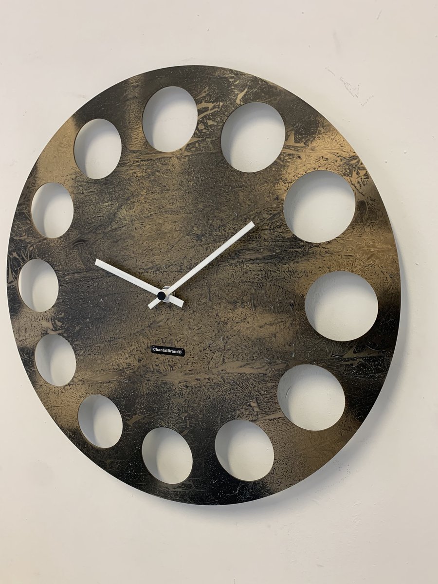ChantalBrandO Wandklok BRETAGNE XL Modern Industrieel Design