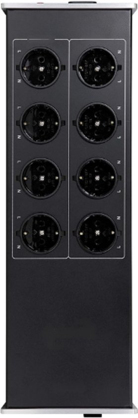 Dynavox Hi-FI X7000S stekkerdoos 6-voudig met led-indicator voor de juiste positie en faseweergave, zilverkleurig