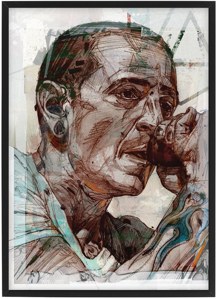 Hardrock poster 30,6x43 cm (A3) *ingelijst & gesigneerd