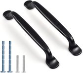 Zwarte meubelgrepen set - 12 stuks - aluminium - 128 mm