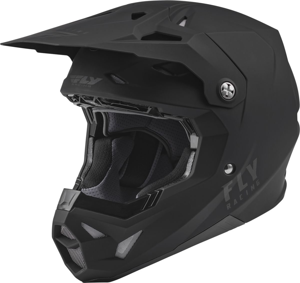FLY Racing Formula CP Solid Mat Zwart Crosshelm - Helm