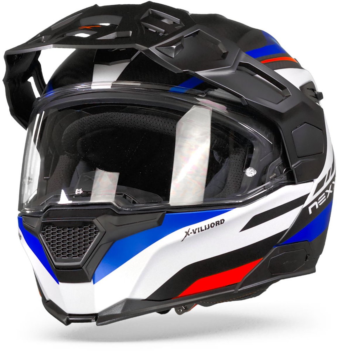 Nexx X.Vilijord Hiker Blauw Rood Mat Systeemhelm - Helm
