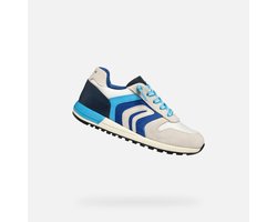 GEOX ALBEN JONGENS Sneakers - WIT/KONINGSBLAUW - Maat 30
