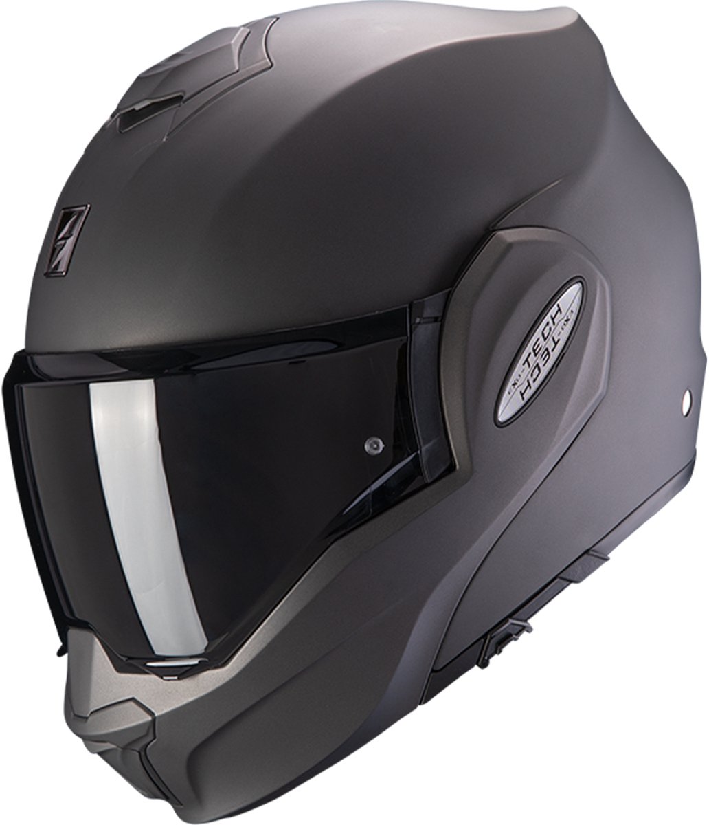 Scorpion Exo-Tech Evo Solid Mat Anthraciet Systeemhelm - Helm