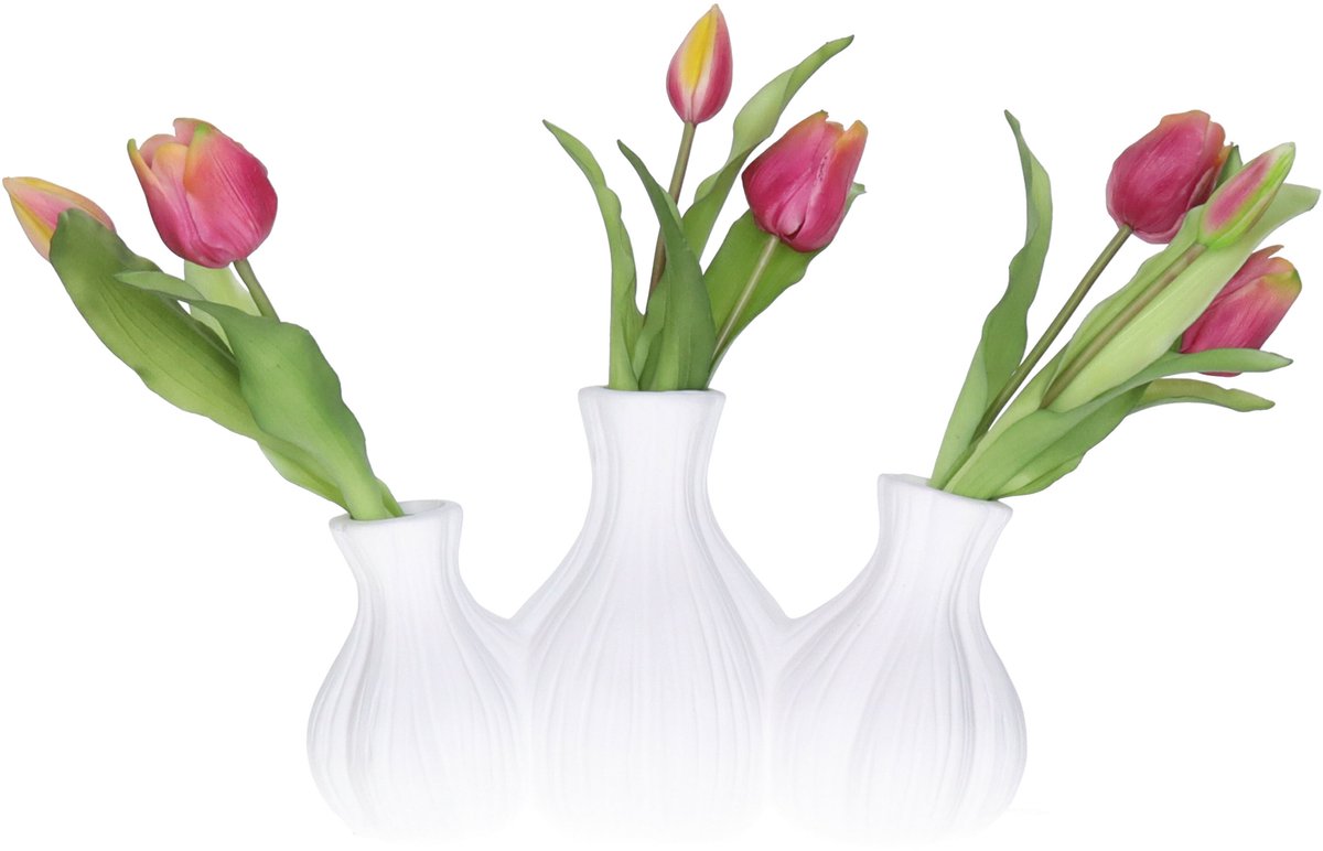 Countryfield Vaas Fabio Bulb geschakeld 3 aardew L26,5B13H17CM wit