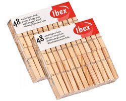 Wasknijpers - 48x - hout - knijpers - wasspelden - wasgoed ophangen
