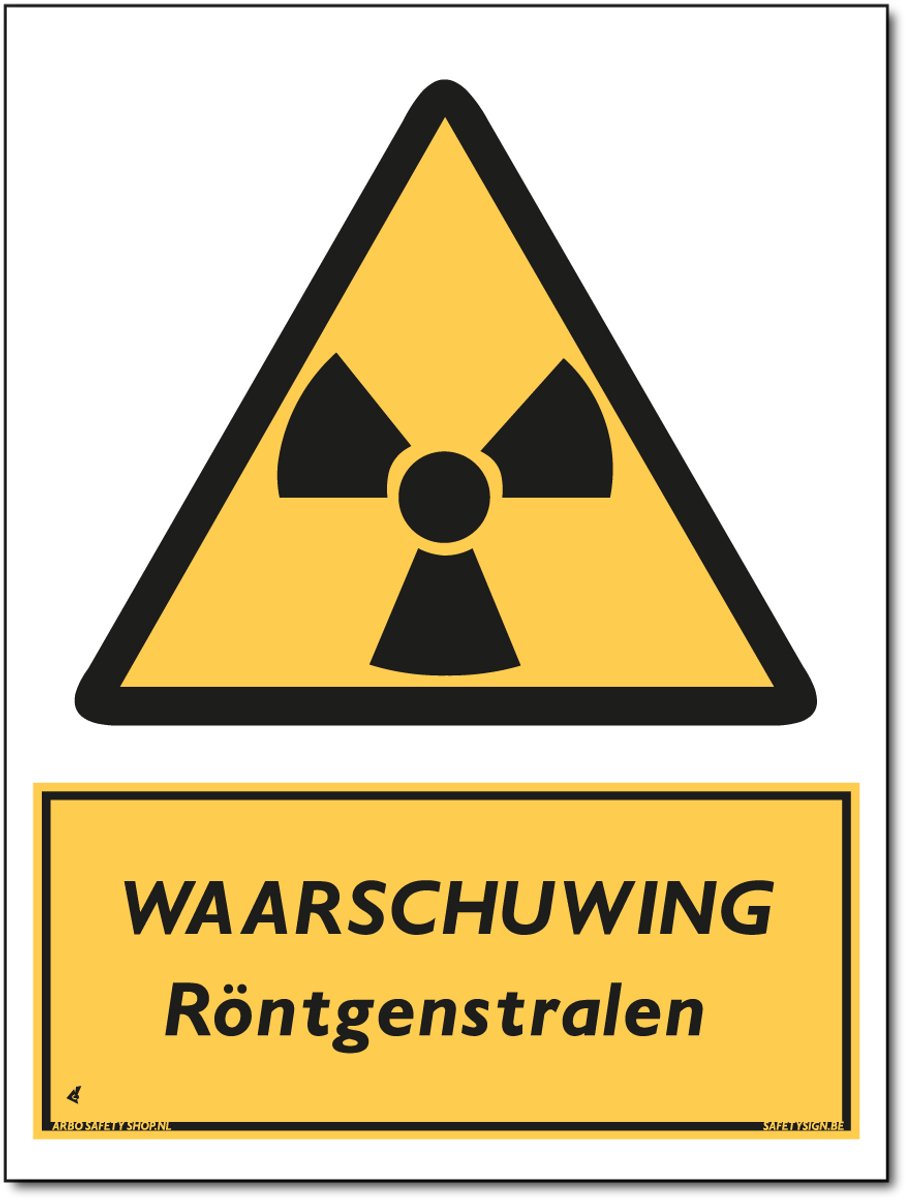 Röntgenstralen bord - Waarschuwing - Aluminium - 30 x 40 cm