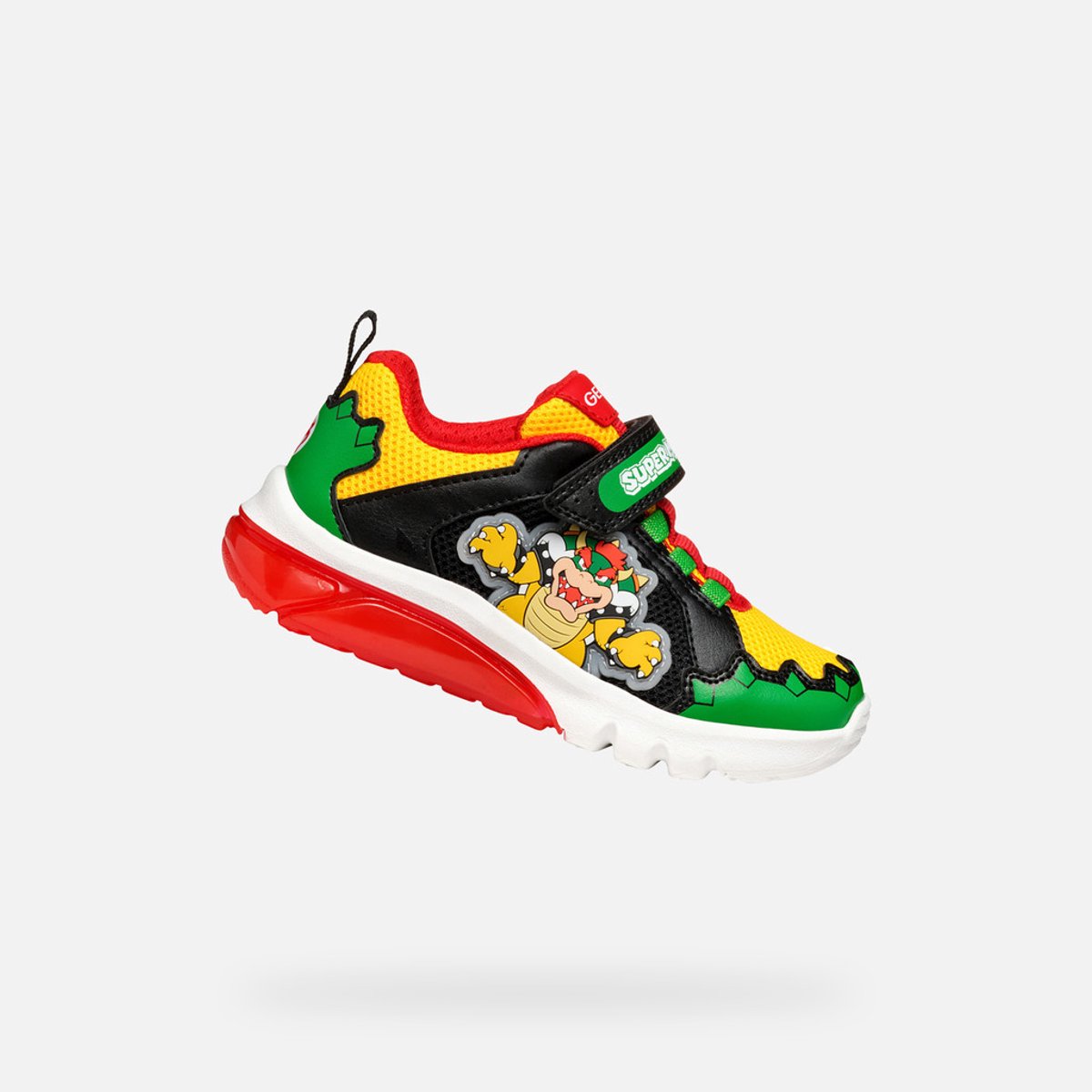 GEOX CIBERDRON TIENERS Sneakers - GROEN/ROOD - Maat 38