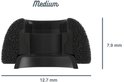 Embouts d'oreille noirs en mousse, taille 'Medium', 7.9 mm de haut et 12.7 mm de large.