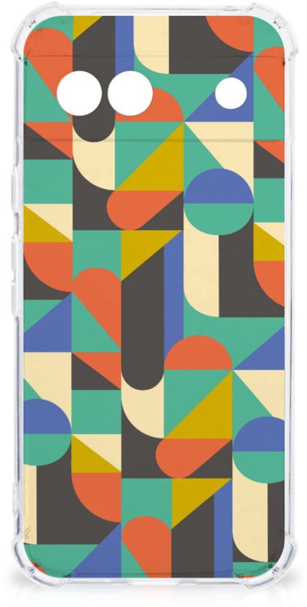 Google Pixel 8A Doorzichtige Silicone Hoesje Funky Retro