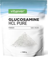 Glucosamine HCL Puur - 666 porties - 1000 gr / 1 kg puur poeder zonder toevoegingen - Van plantaardige fermentatie - Veganistisch - Hoog gedoseerd | Vit4ever