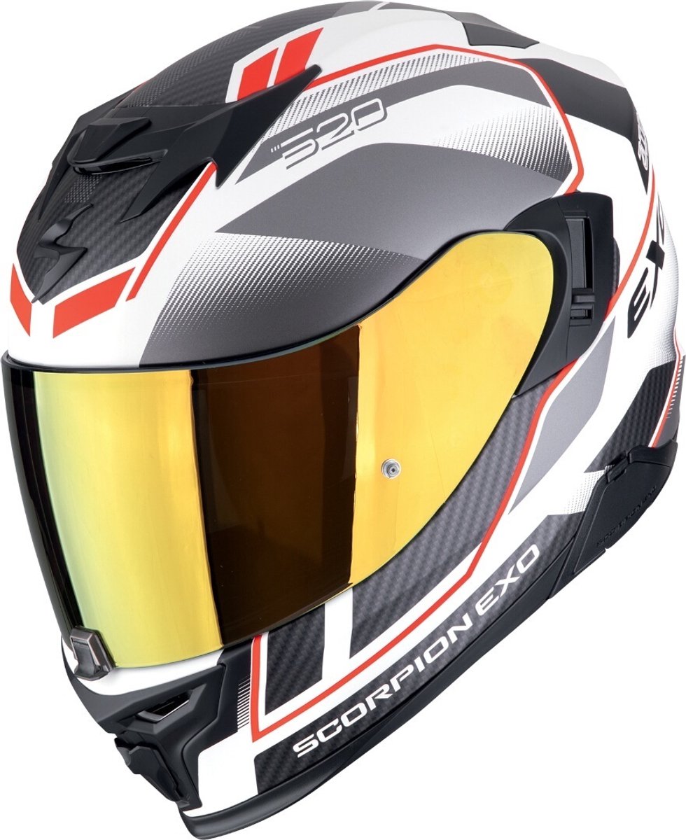 Scorpion EXO-520 Evo Air Lena Zwart Wit Rood Integraalhelm -