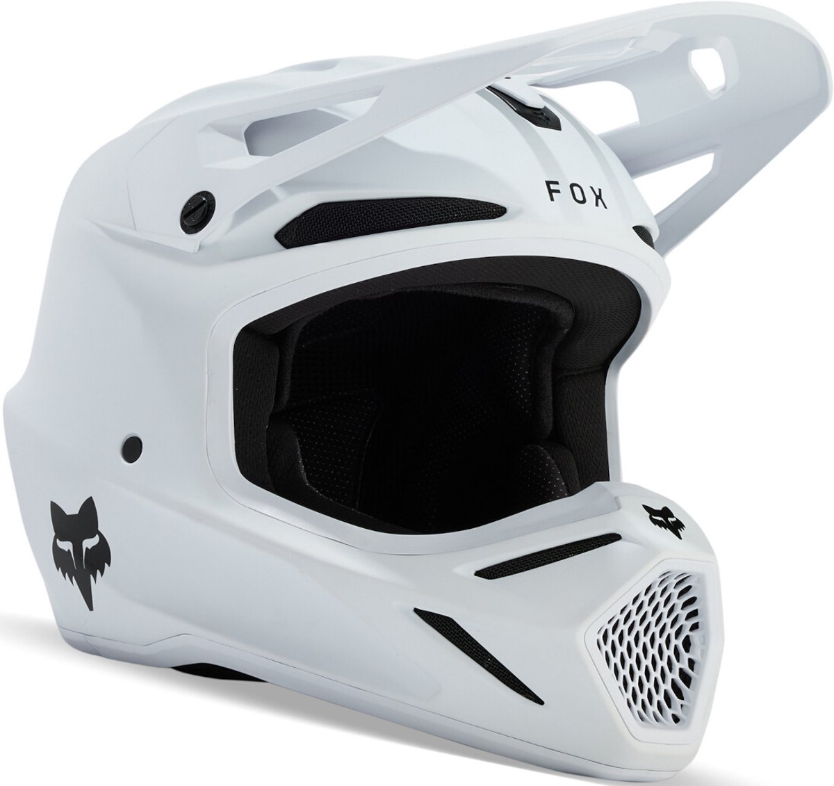 FOX V3 Solid Wit Kinder Crosshelm - Helm