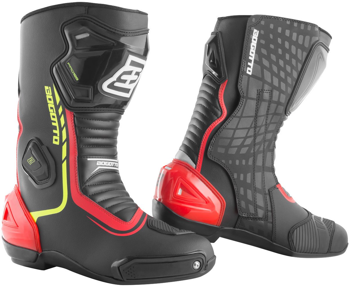 Bogotto Race-X Motorlaarzen Zwart Rood Geel - Laars