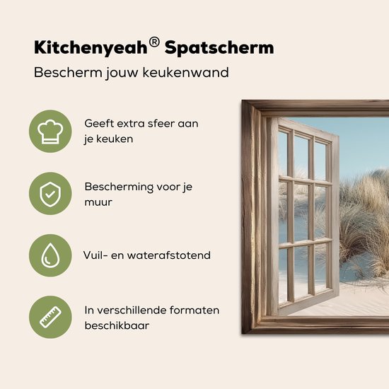 Crédence de Cuisinière en Aluminium 120x60 cm - Vue - Tallgrass - Dunes - Mer - Paysage - Écran Pare-éclaboussures pour Plaque de Cuisson - Protection Murale