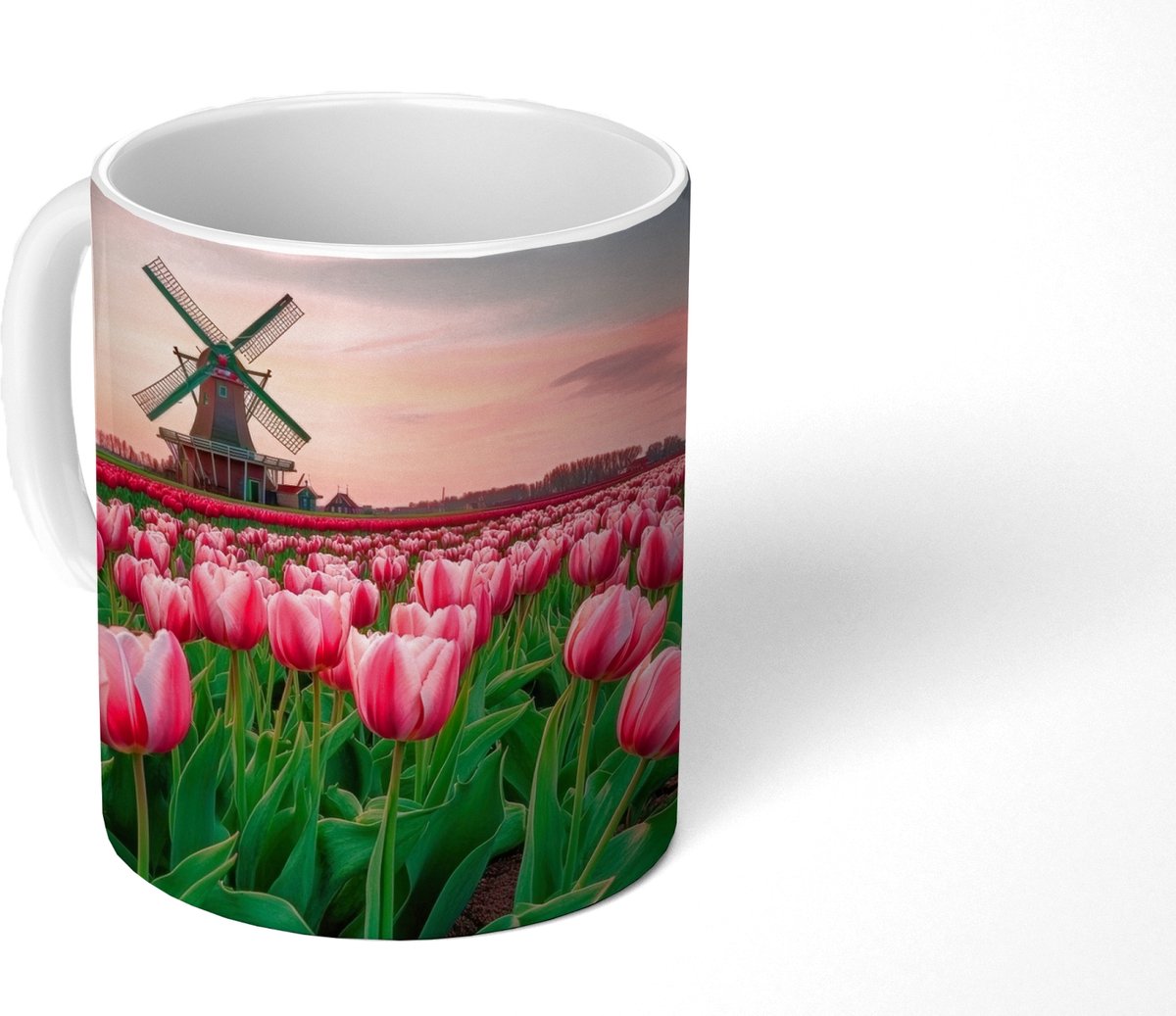 Mok - Koffiemok - Tulpen - Molen - Nederland - Mokken - 350 ML - Beker - Koffiemokken - Theemok
