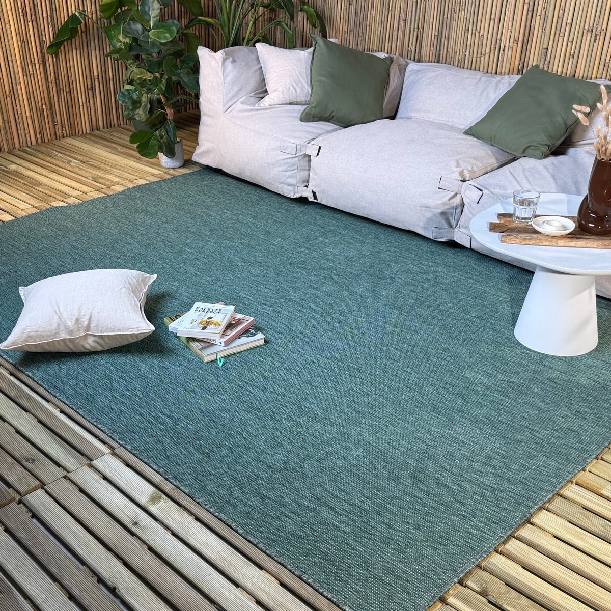 Buitenkleed Tone groen - Interieur05 - 200 x 290 cm - (L)