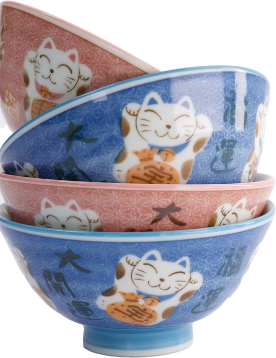 2 Chinees porseleinen rijstkommen met lepel - Keuken | Servies