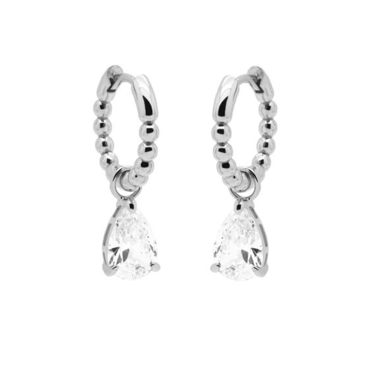 Karma Oorhangers Drop Crystal Zilver