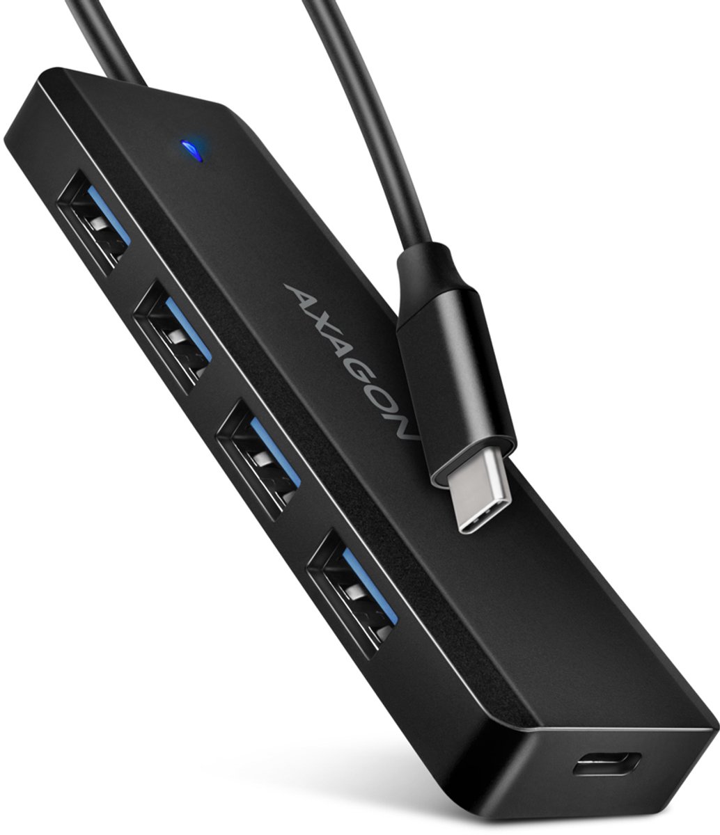 Axagon HUE-C1C interface hub USB 3.2 Gen 1 (3.1 Gen 1) Type-C 5000 Mbit/s Zwart