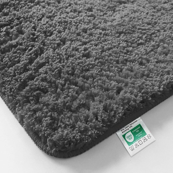 SKY Tapis de Badmat - Sky Soft - Tapis de Douche - Antidérapant - Gris Foncé - 80 x 150 cm