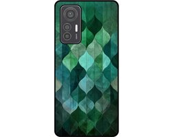 Smartphonica Telefoonhoesje Geschikt voor Xiaomi 12 Lite met groene bladeren opdruk - TPU backcover case green leafs design geschikt voor Xiaomi 12 Lite