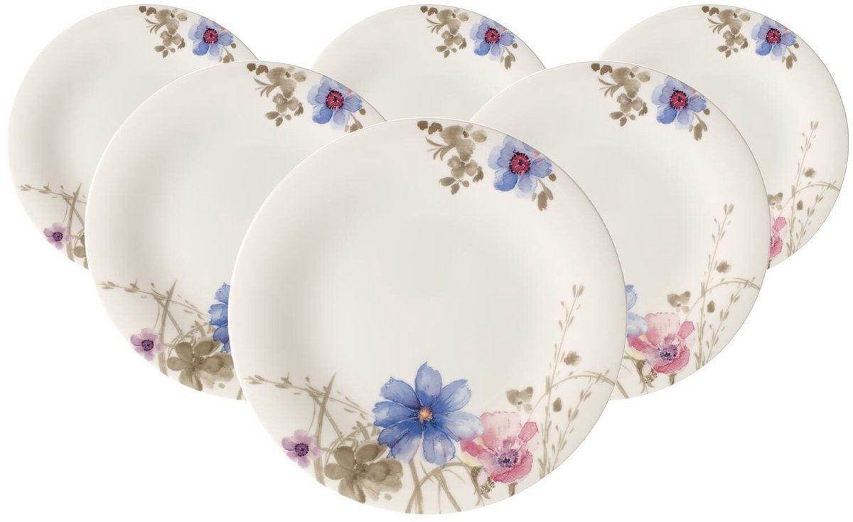 Frühstücksteller Mariefleur Gris Basic ø 21,5 cm Set van 6