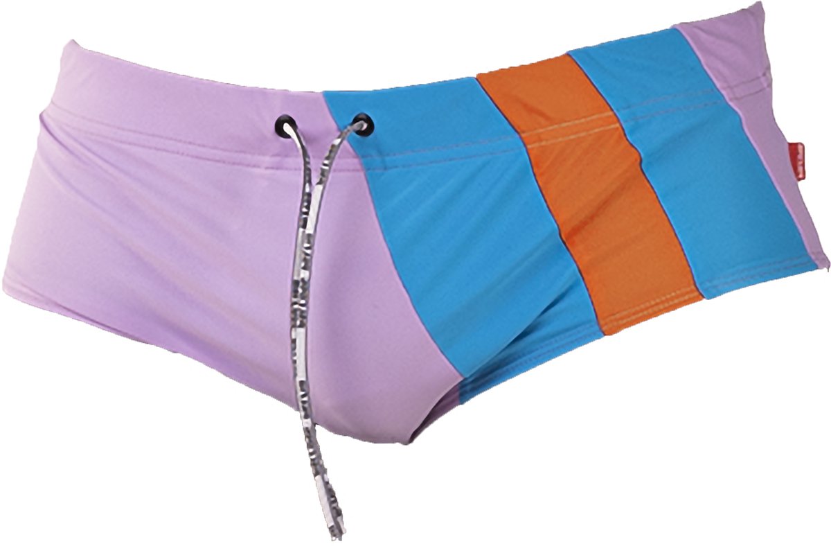 Barcode Berlin Mar Bella Beach Swim Trunk Lavanda-Turchese-Orange - MAAT S - Heren Zwemboxer - Zwem Boxer voor Man - Mannen Boxershort