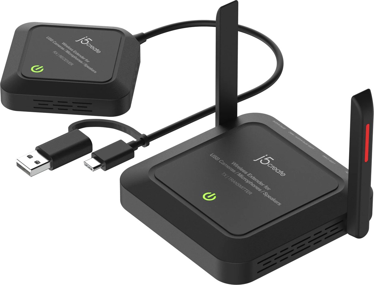 j5create JVW120-N Draadloze extender voor USB™-camera's / microfoons / luidsprekers