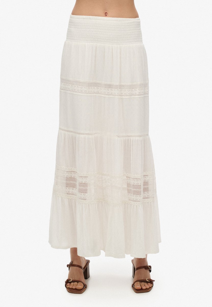 Superdry Ibiza maxirok Dames Rokken Creme