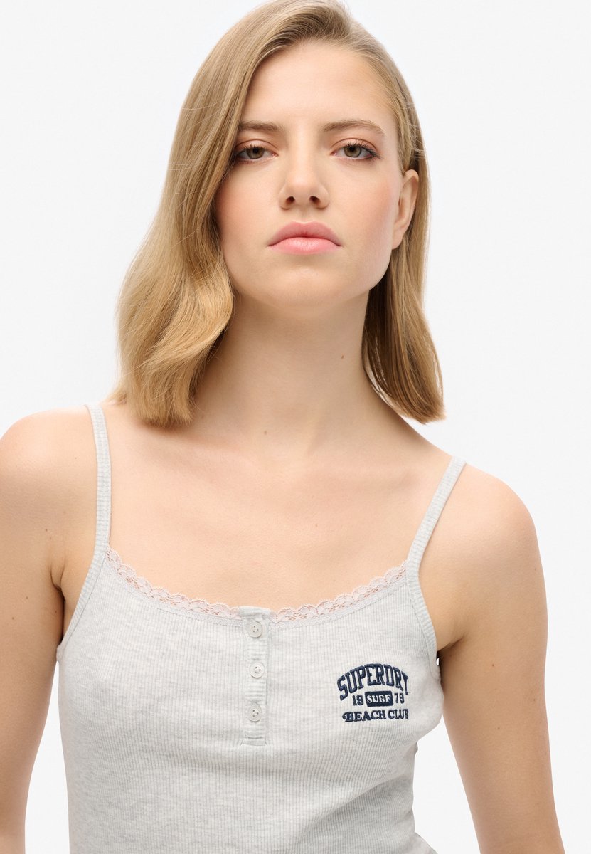 Superdry Essential camitopje met knoopsluiting Dames Vesten Grijs