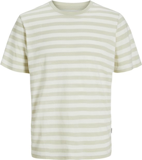 Foto: Jack jones jorvarenna stripe tee ss crew neck heren t shirt celadon tint cloud dancer