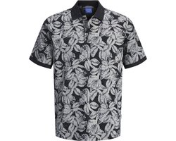 JACK&JONES JORSPLIT AOP POLO SS Heren Poloshirt - Black Aop
