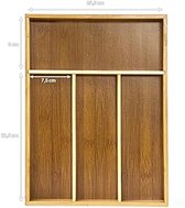 Selbro ® Bestekbak van Bamboe met 4 Vakken als Keukenorganizer en Lade-inzetstuk