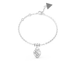 GUESS Armband Heart Cage Heart Bracelet Silver Zilverkleurig