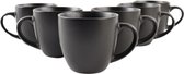 OTIX KoffieKopjes - Koffiemokken - Set van 6 - Koffietassen - Zwart - Mat - 220ml - Aardewerk - RAVEN